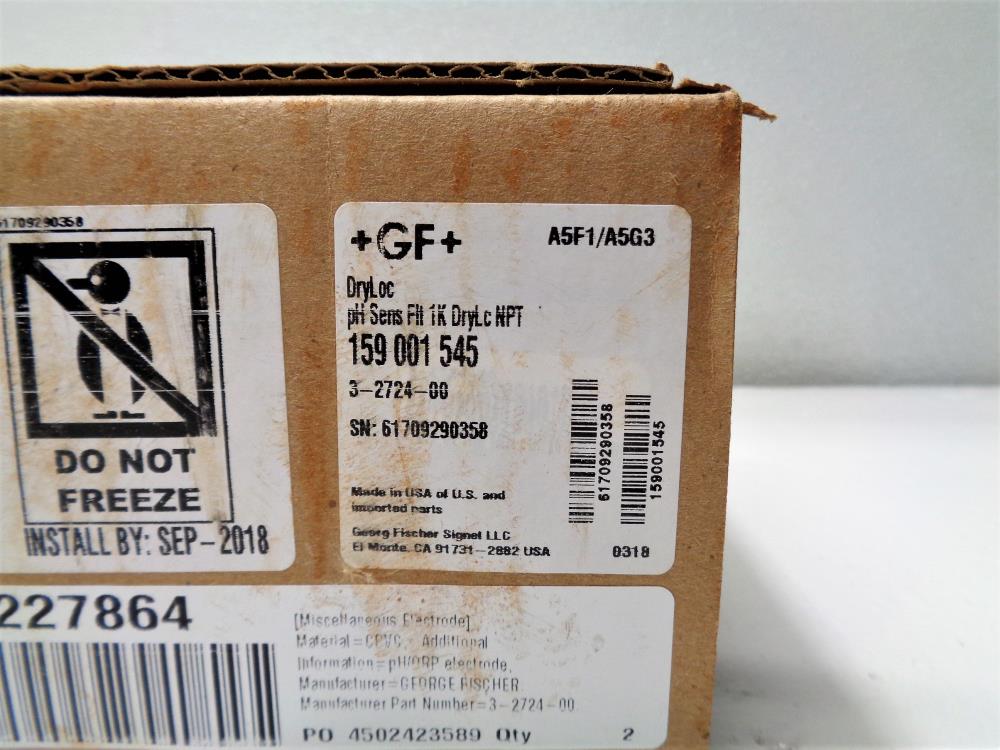 Georg Fischer Signet 3-2724-00 DryLoc Flat pH Sensor 3/4" MNPT, #159 001 545